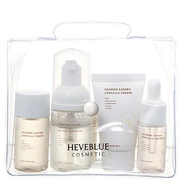 HEVEBLUE - Salmon Caring Centella Special Travel Kit Bag – Korean