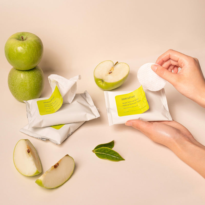 Innisfree Apple Seed Lip and Eye Remover Tissue - Korean-Skincare