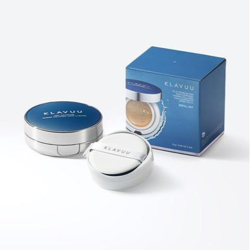 Klavuu Blue Pearlsation High Coverage Marine Collagen Aqua Cushion - Korean-Skincare