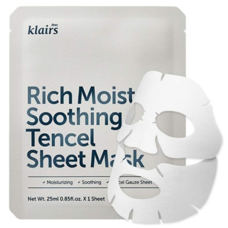 REI Moist Rich Sheet Mask 45ml×4枚入り Dear Klairs - Rich Moist Soothing Tencel Sheet Mask – Korean-Skincare